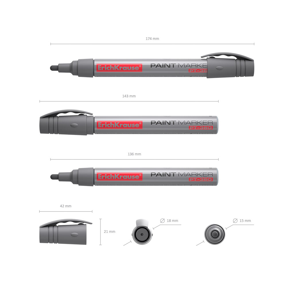 Marker lakierniczy ErichKrause PT-350 (srebrny)