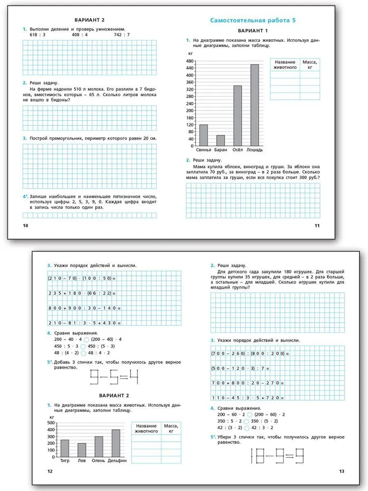 Matematyka. 4 klasie. Niezależna i kontrolowana praca. zeszyt ćwiczeń