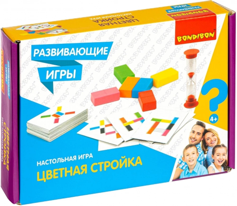 Настольная игра Bondibon «ЦВЕТНАЯ СТРОЙКА», BOX