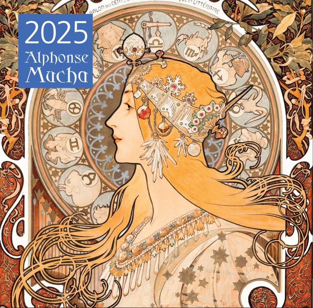 Alfons Mucha. Kalendarz ścienny na rok 2025 (300x300 mm)