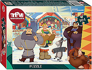 Мозаика puzzle 104 Три богатыря и Пуп Земли (Мельница)