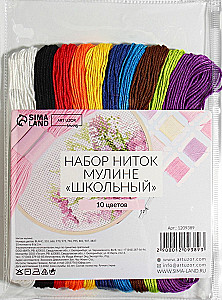 Набор ниток мулине «Школьный», 8 ± 1 м, 10 шт