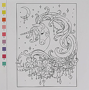 Раскраска Квест по цвету. Единороги