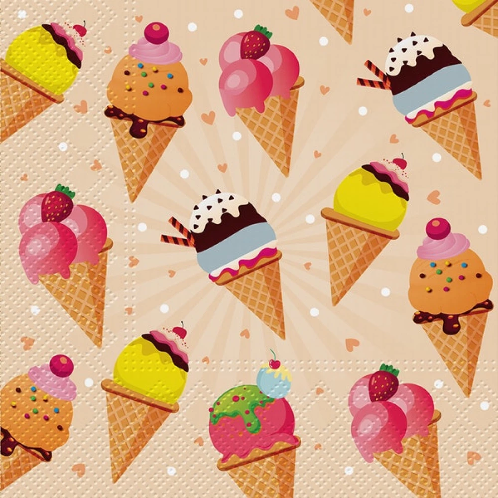 Салфетки Ice Cream, 33x33 см, 20 штук