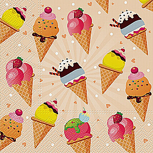 Salvetes 33x33 cm Ice Cream, 20 gab.