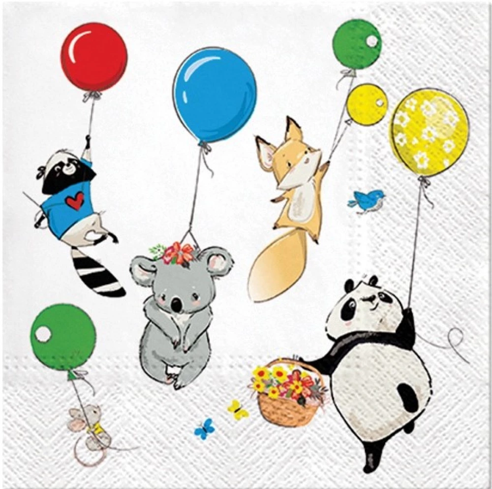 Salvetes 33x33 cm Animals Party, 20 gab.