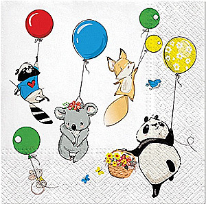 Salvetes 33x33 cm Animals Party, 20 gab.