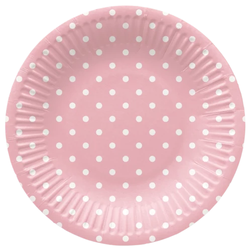 Одноразовые тарелки Dots Light Pink (8 штук)