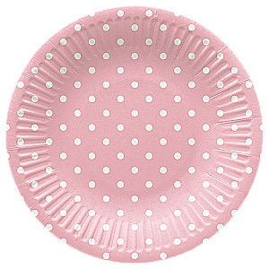 Одноразовые тарелки Dots Light Pink (8 штук)