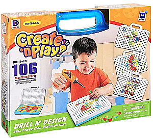 Развивающая настольная игра конструктор - Drill N' Design, 106 деталей