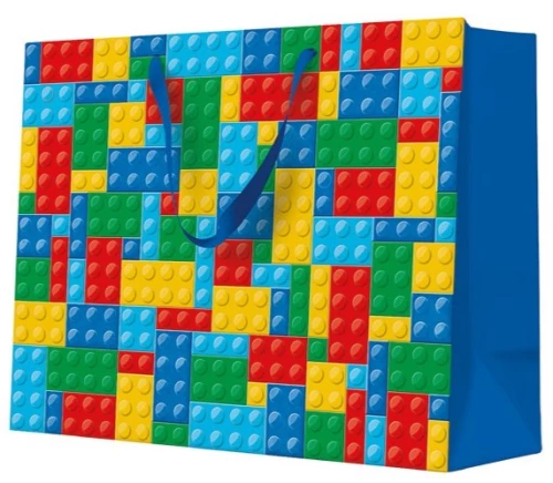 Torba prezentowa - Colorful Bricks (33.5x26.5x13)