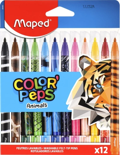 Фломастеры - Maped. Animals, 12 цветов