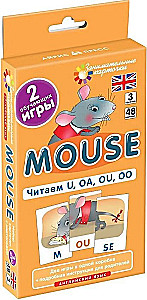 Język angielski. Myszka (Mouse). Czytamy U, OA, OU, OO. Poziom 3. Zestaw kart