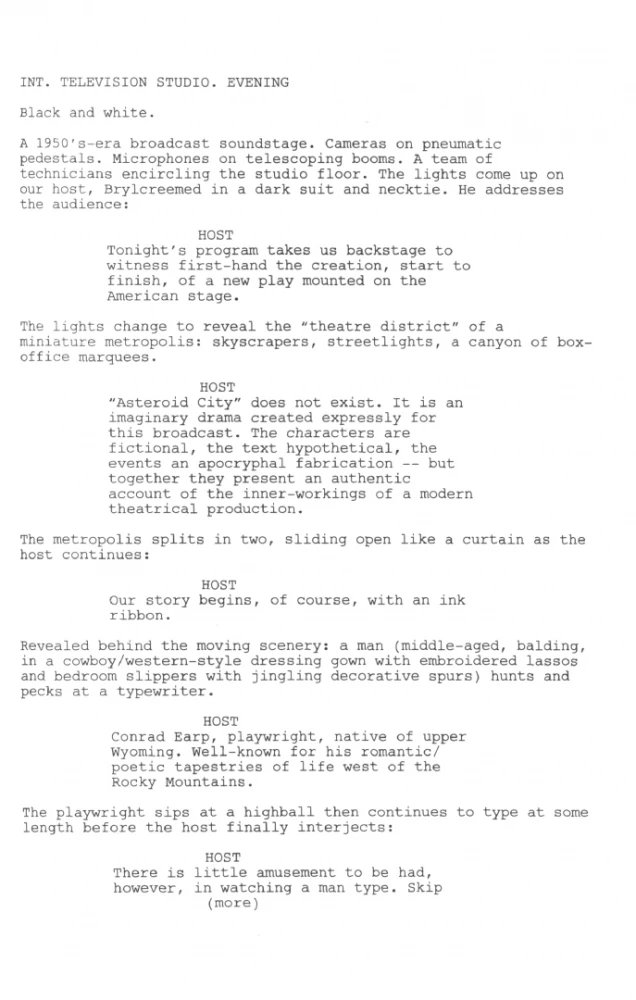 Asteroid City. Screenplay