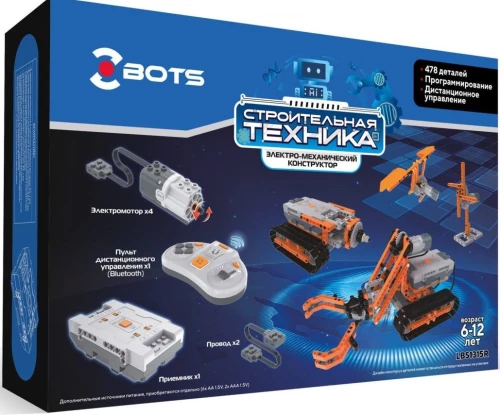 Konstruktor z mechanizmami Z-BOTS. Sprzęt budowlany (478 elementów)