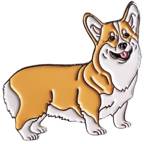 Emaliowany znaczek - Corgi