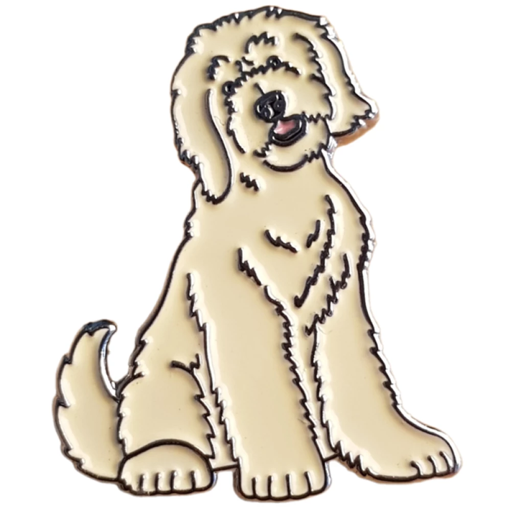 Emaliowany znaczek - Labradoodle