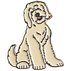 Emaliowany znaczek - Labradoodle