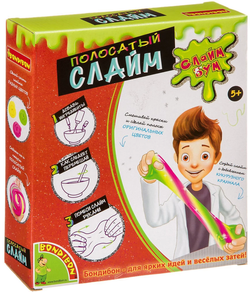 Zestaw do doświadczeń - Slime boom. Pasiasty slime