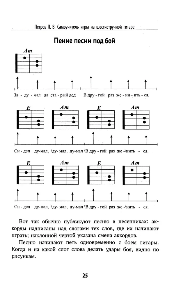 Samouczek gry na sześciostrunowej gitarze. Uczymy się grać piosenki. Metoda beznutowa