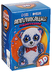 Aplikacja z cekinami Panda + 4 kolory cekinów