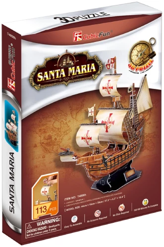 3D puzzle - Statek. Santa Maria, 113 elementów