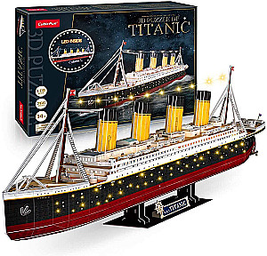 Puzzle 3D - Titanic z podświetleniem LED, 266 elementów