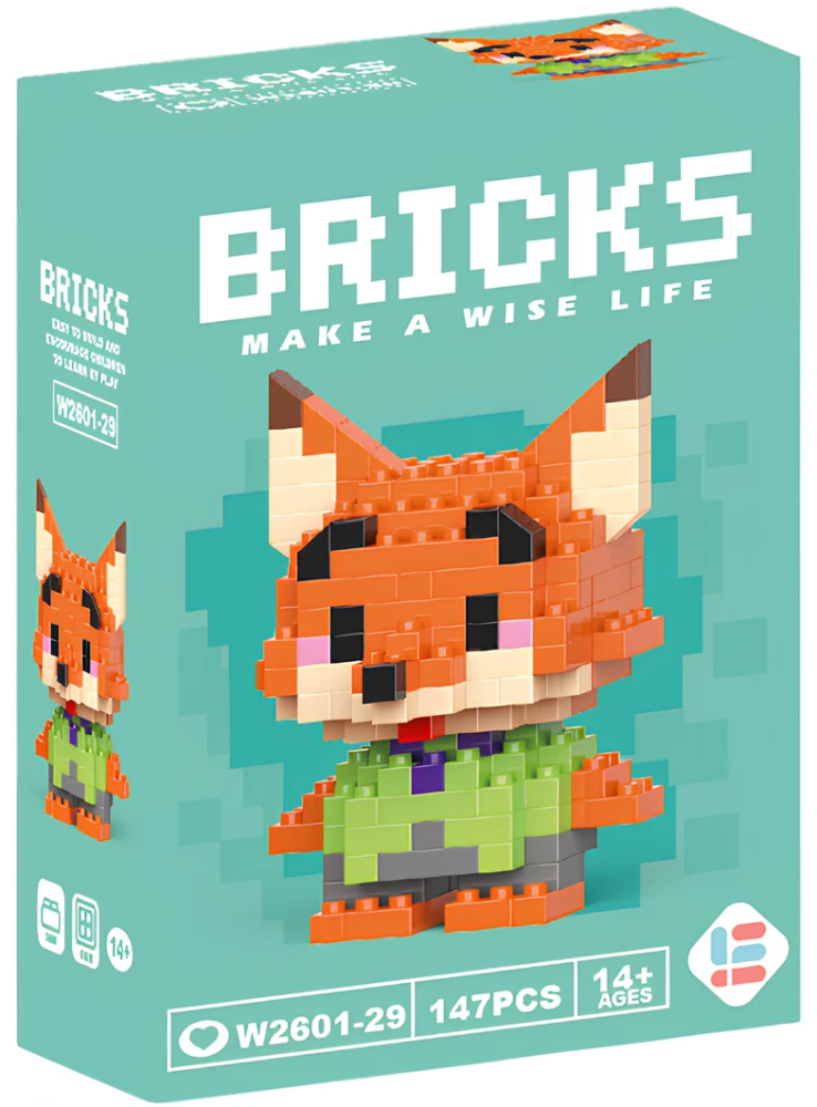 3D конструктор - BRICKS. Лиса, 147 деталей