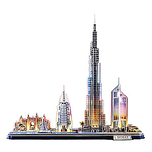 Puzzle 3D Dubaj z podświetleniem LED, 182 elementy