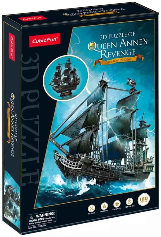 3D puzzle - Statek Queen Anne's Revenge, 180 elementów