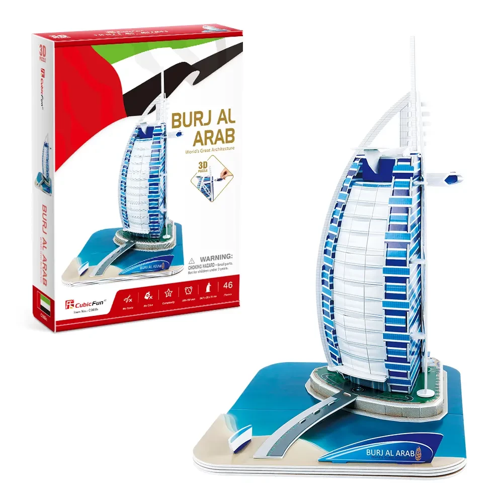 3D Puzzle - Hotel Burj Al Arab, Dubaj, 46 elementów