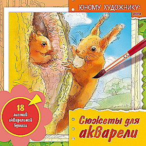 Раскраска - Сюжеты для акварели (белки)